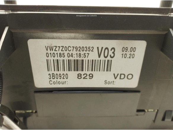 3B0920829, CUADRO INSTRUMENTOS VW PASSAT (3B2)|Desguaces La Cabaña