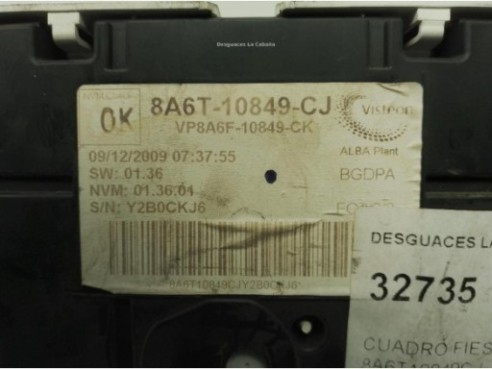 8A6T10849CJ, CUADRO INSTRUMENTOS FORD FIESTA VI|Desguaces La Cabaña