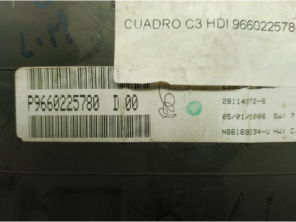 9660225780D, CUADRO INSTRUMENTOS CITROEN C2 (JM_)|Desguaces La Cabaña