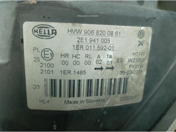 2E1941005 FARO IZQUIERDO VW CRAFTER 30-50 Furgón (2E_)|Desguaces La Cabaña