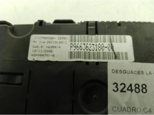 9663623180, CUADRO INSTRUMENTOS CITROEN C4 Picasso I Limusina (UD_)|Desguaces La Cabaña