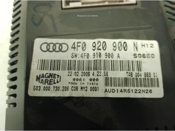 4F0920900N, CUADRO INSTRUMENTOS AUDI A6 (4F2, C6)|Desguaces La Cabaña