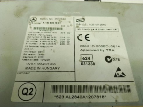 A1649001901 RADIO MERCEDES BENZ CLASE M (W164)|Desguaces La Cabaña