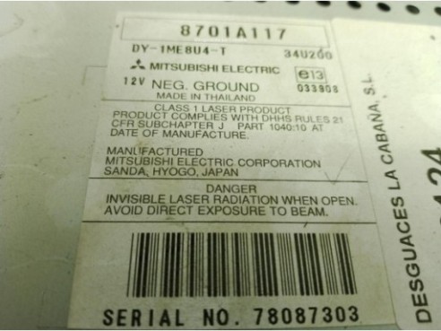 8701A117, RADIO MITSUBISHI GRANDIS (NA_W)|Desguaces La Cabaña