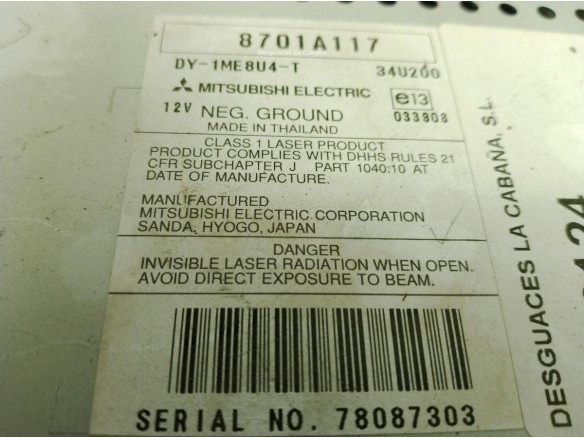 8701A117, RADIO MITSUBISHI GRANDIS (NA_W)|Desguaces La Cabaña