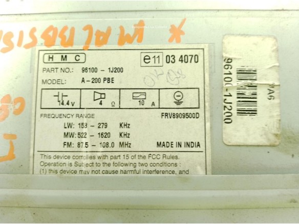 961001J200, RADIO HYUNDAI i20 (PB, PBT)|Desguaces La Cabaña