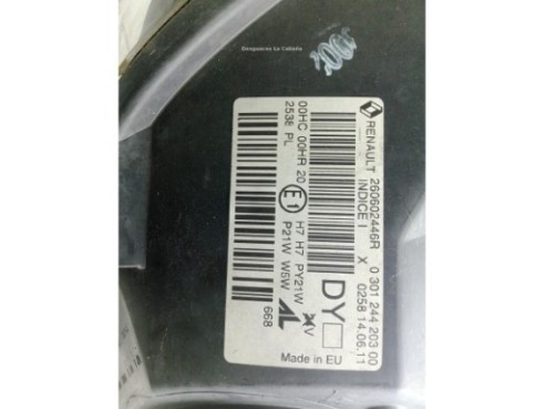 260607449R FARO IZQUIERDO RENAULT MEGANE III Fastback (BZ0_)|Desguaces La Cabaña