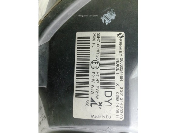 260607449R FARO IZQUIERDO RENAULT MEGANE III Fastback (BZ0_)|Desguaces La Cabaña
