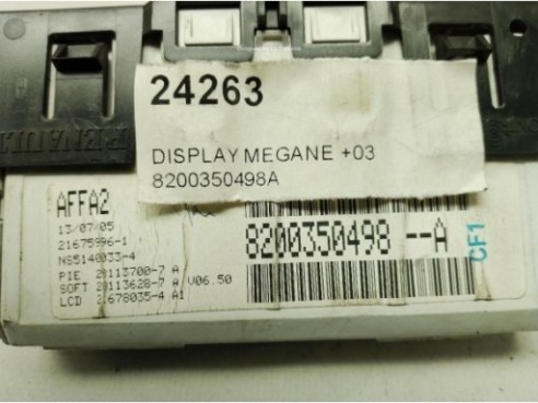 8200350498A, DISPLAY RENAULT MEGANE II (BM0/1_, CM0/1_)|Desguaces La Cabaña
