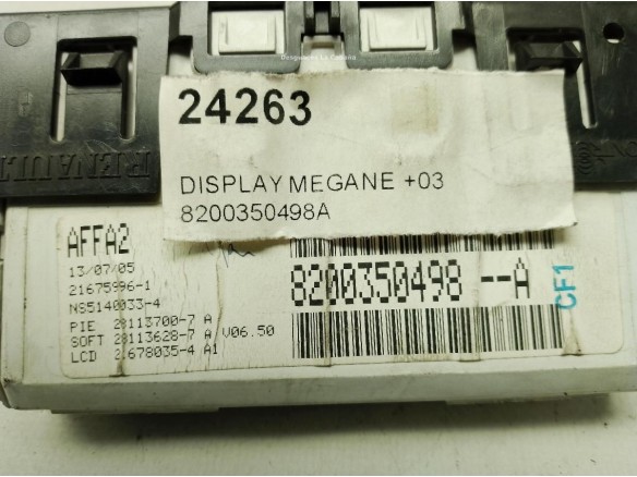 8200350498A, DISPLAY RENAULT MEGANE II (BM0/1_, CM0/1_)|Desguaces La Cabaña