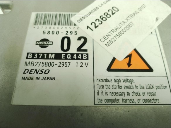 MB2758002957, CENTRALITA MOTOR NISSAN X-TRAIL (T30)|Desguaces La Cabaña