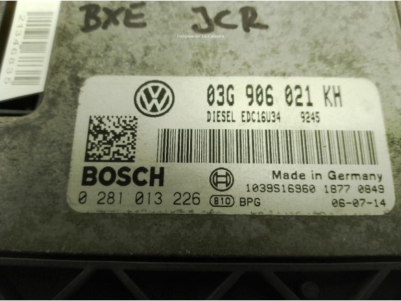 03G906021KH, 0281013226 CENTRALITA MOTOR VW JETTA III (1K2)|Desguaces La Cabaña
