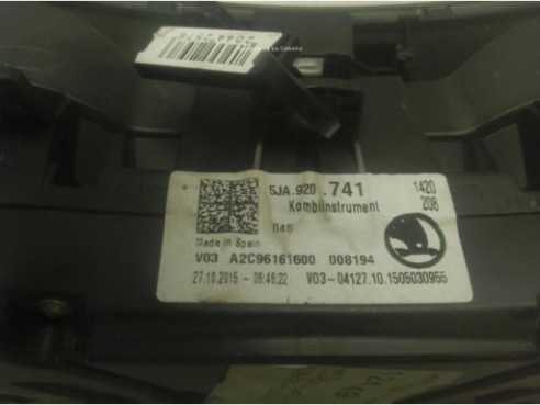 5JA920741 CUADRO INSTRUMENTOS SKODA RAPID (NH3)|Desguaces La Cabaña