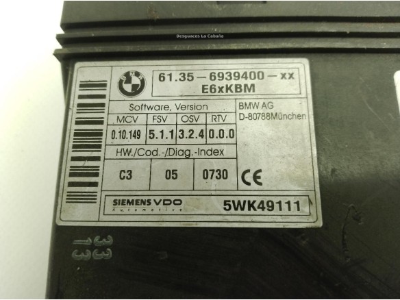 61356939400 CENTRALITA MOTOR BMW 5 (E60)|Desguaces La Cabaña