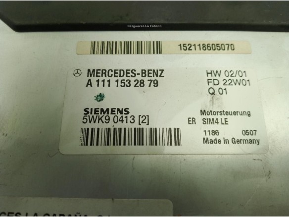 A1111532879, CENTRALITA MOTOR MERCEDES BENZ SLK (R170)|Desguaces La Cabaña