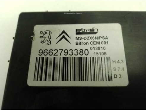 9662793380 CENTRALITA MOTOR CITROEN C6 (TD_)|Desguaces La Cabaña