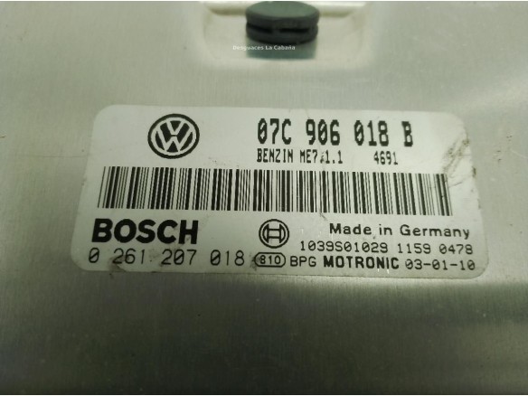 07C906018B CENTRALITA MOTOR VW PHAETON (3D1, 3D2, 3D3, 3D4, 3D6, 3D7, 3D8, 3D9)|Desguaces La Cabaña