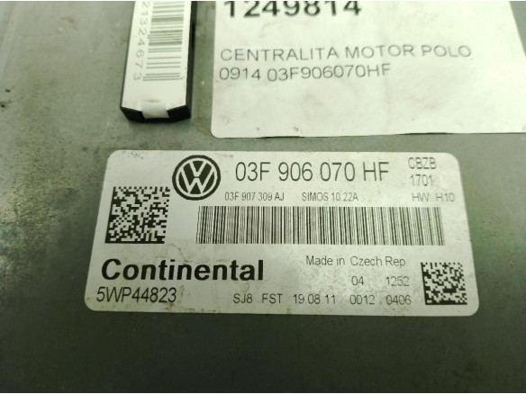 03F906070HF CENTRALITA MOTOR VW POLO (6R1, 6C1)|Desguaces La Cabaña