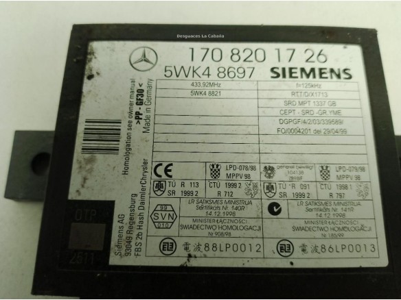 1708201726 CENTRALITA MOTOR MERCEDES BENZ SLK (R170)|Desguaces La Cabaña