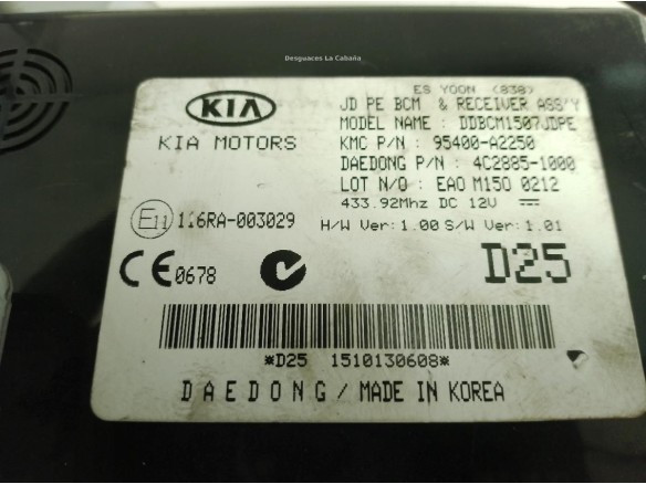 95400A2250 CENTRALITA CONFORT KIA CEE'D (JD)|Desguaces La Cabaña