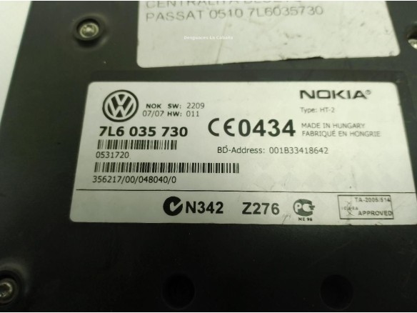 CENTRALITA BLUETOOTH VW PASSAT (3C2)|Desguaces La Cabaña