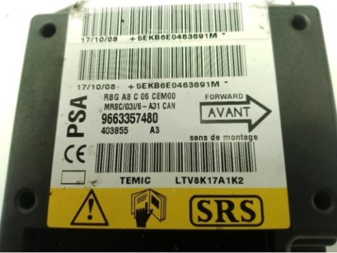 9663357480, CENTRALITA AIRBAG CITROEN C3 I (FC_)|Desguaces La Cabaña
