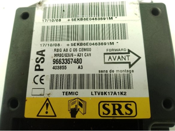9663357480, CENTRALITA AIRBAG CITROEN C3 I (FC_)|Desguaces La Cabaña