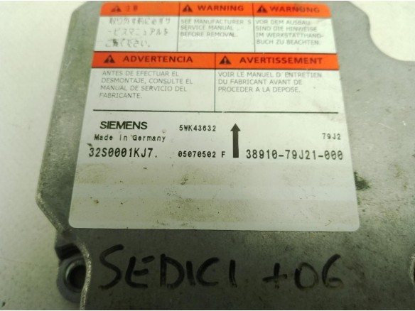 3891079J21 CENTRALITA AIRBAG FIAT SEDICI (FY_)|Desguaces La Cabaña