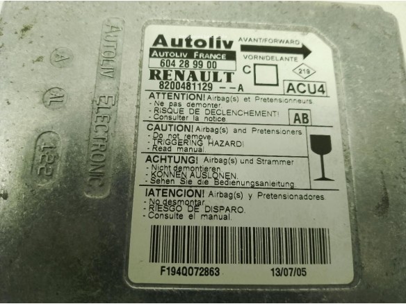 8200481129A CENTRALITA AIRBAG RENAULT MEGANE II (BM0/1_, CM0/1_)|Desguaces La Cabaña