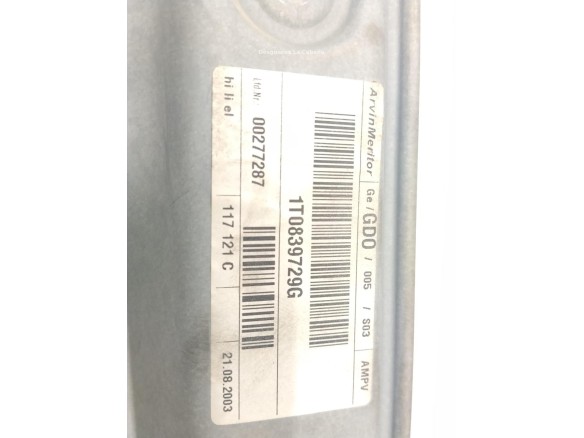 1T0839461P ELEVALUNAS PUERTA LAT TRA IZQ VW TOURAN (1T1, 1T2)|Desguaces La Cabaña