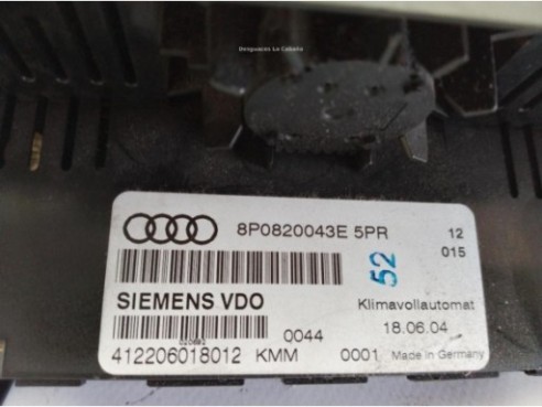 8P0820043AH5PR, 8P0820043E MANDO CLIMA AUDI A3 (8P1)|Desguaces La Cabaña