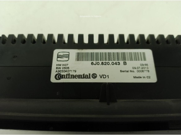 6J0820043B, MANDO CLIMA SEAT IBIZA IV (6J5, 6P1)|Desguaces La Cabaña