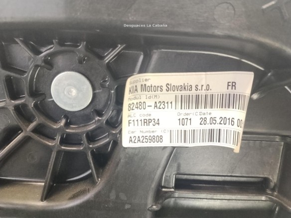 82481A2000 ELEVALUNAS PUERTA LAT DEL DER KIA CEE'D (JD)|Desguaces La Cabaña