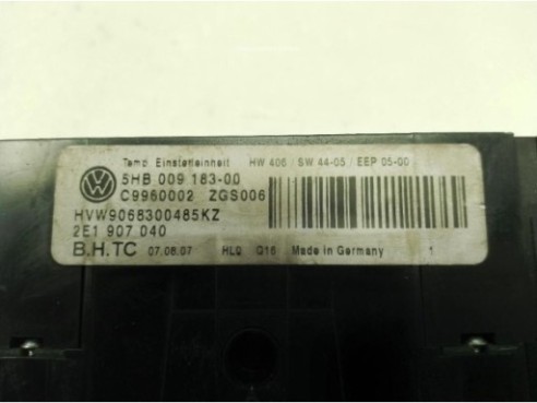 5HB00918300, MANDO CLIMA VOLKSWAGEN CRAFTER |Desguaces La Cabaña