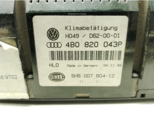 4B0820043P, MANDO CLIMA AUDI A6 (4B2, C5)|Desguaces La Cabaña