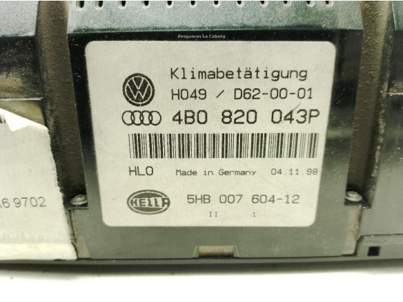 4B0820043P, MANDO CLIMA AUDI A6 (4B2, C5)|Desguaces La Cabaña