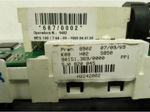5J0820045, MANDO CALEFACCION SKODA ROOMSTER (5J)|Desguaces La Cabaña