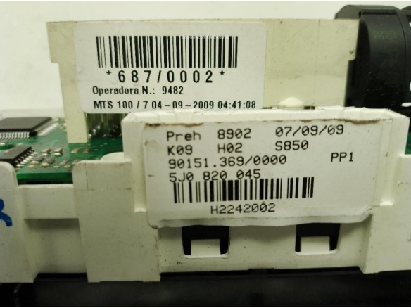 5J0820045, MANDO CALEFACCION SKODA ROOMSTER (5J)|Desguaces La Cabaña