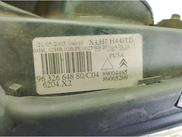 6204X2, 9632664880 FARO IZQUIERDO CITROEN C5 I (DC_)|Desguaces La Cabaña