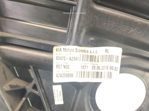 83471A2000 ELEVALUNAS PUERTA LAT TRA IZQ KIA CEE'D (JD)|Desguaces La Cabaña