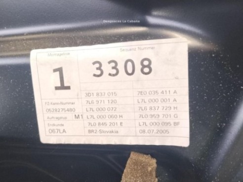 7L0837461F ELEVALUNAS PUERTA LAT DEL IZQ VW TOUAREG (7LA, 7L6, 7L7)|Desguaces La Cabaña