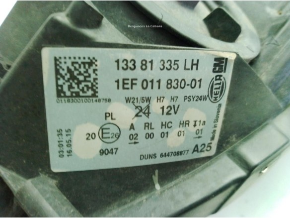 39108222, 13381335LH FARO IZQUIERDO OPEL CORSA E (X15)|Desguaces La Cabaña