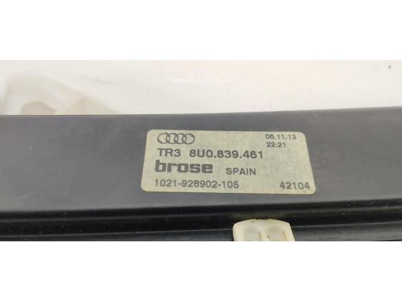 8U0839461 ELEVALUNAS PUERTA LAT TRA IZQ AUDI Q3 (8UB, 8UG) |Desguaces La Cabaña
