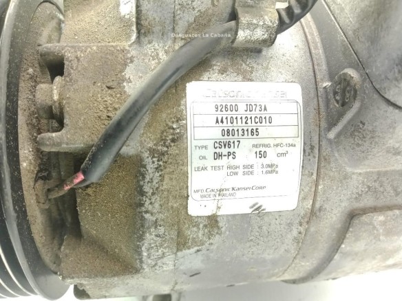92600JD73A COMPRESOR AA NISSAN QASHQAI / QASHQAI +2 I (J10, JJ10)|Desguaces La Cabaña
