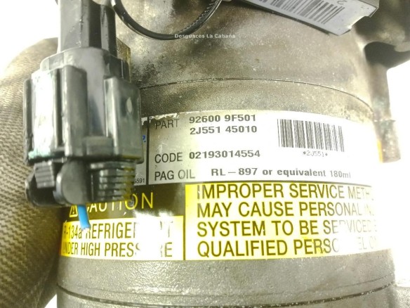 2J55145010 COMPRESOR AA NISSAN PRIMERA Hatchback (P12)|Desguaces La Cabaña