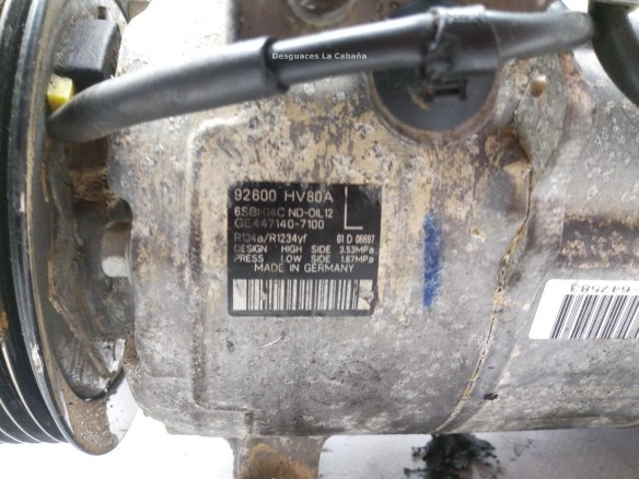 92600HV80A GE4471407100 COMPRESOR AA NISSAN QASHQAI II Todo terreno, cerrada (J11, J11_)|Desguaces La Cabaña