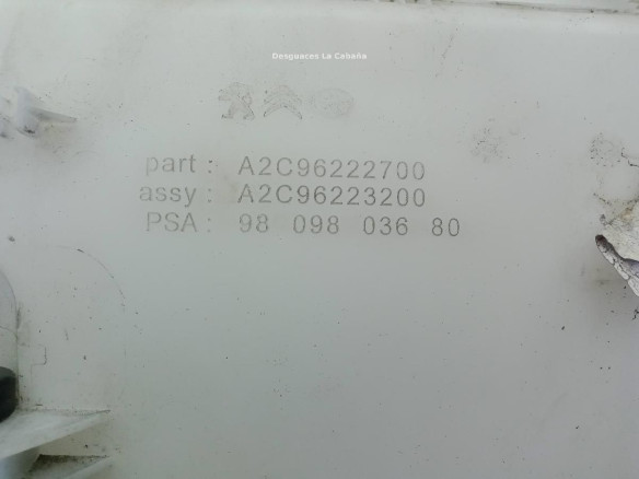 9809803680 BOTE LIMPIAPARABRISAS CITROEN SPACETOURER |Desguaces La Cabaña