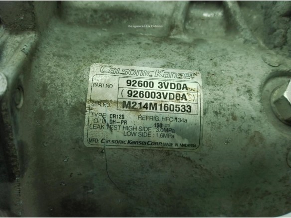 926003VD0A COMPRESOR AA NISSAN JUKE (F15)|Desguaces La Cabaña