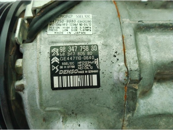 9834779880 COMPRESOR AA PEUGEOT 2008 II|Desguaces La Cabaña