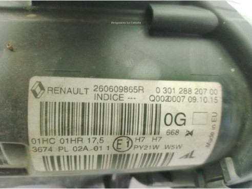 260605817R, 260609865R FARO IZQUIERDO RENAULT MEGANE III Fastback (BZ0_)|Desguaces La Cabaña